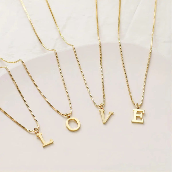 Necklace with love letter initials
