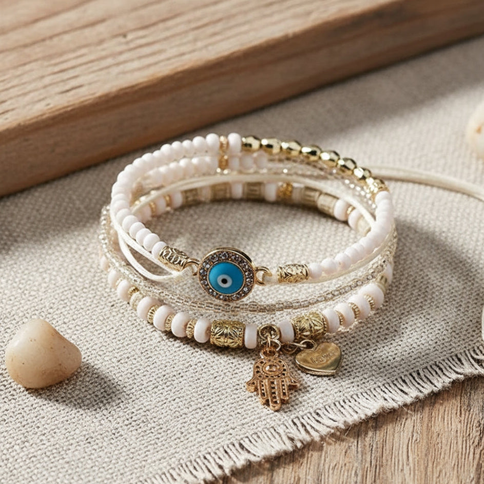 Hamsa Bracelet Set