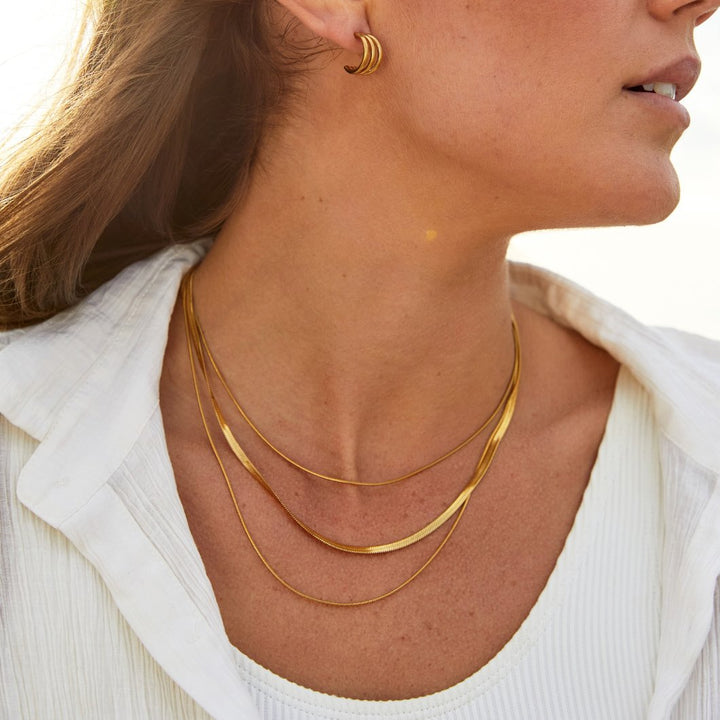 Multi-Strand Gold Chain Necklace