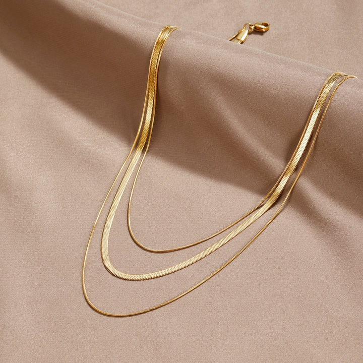 Multi-Strand Gold Chain Necklace