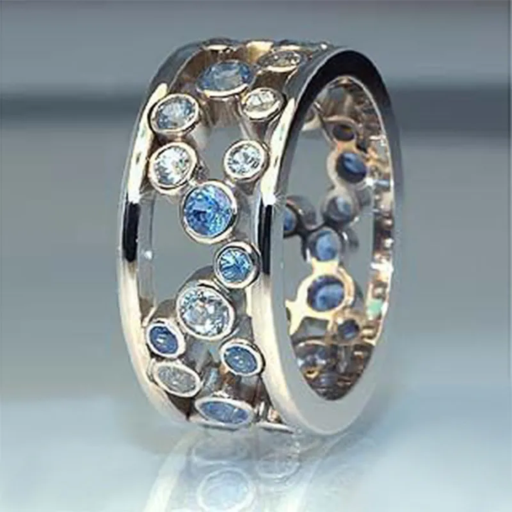 Silver Ring Adorned with Embedded Zircon
